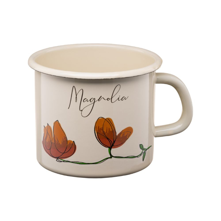 Kubek emaliowany FLORES 12cm/1L wzór 1